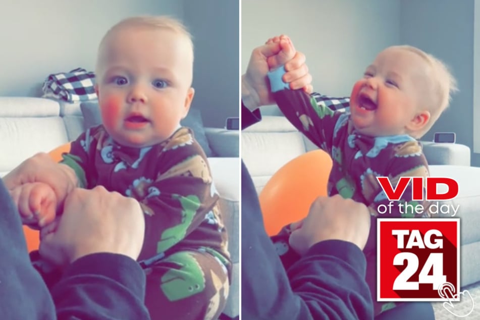Today's Viral Video of the Day features a baby who can't stop belly laughing thanks to his hilarious mama!