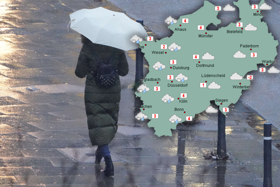 Winterliches Wetter zum Wochen-Beginn: Schnee und Schneematsch in NRW
