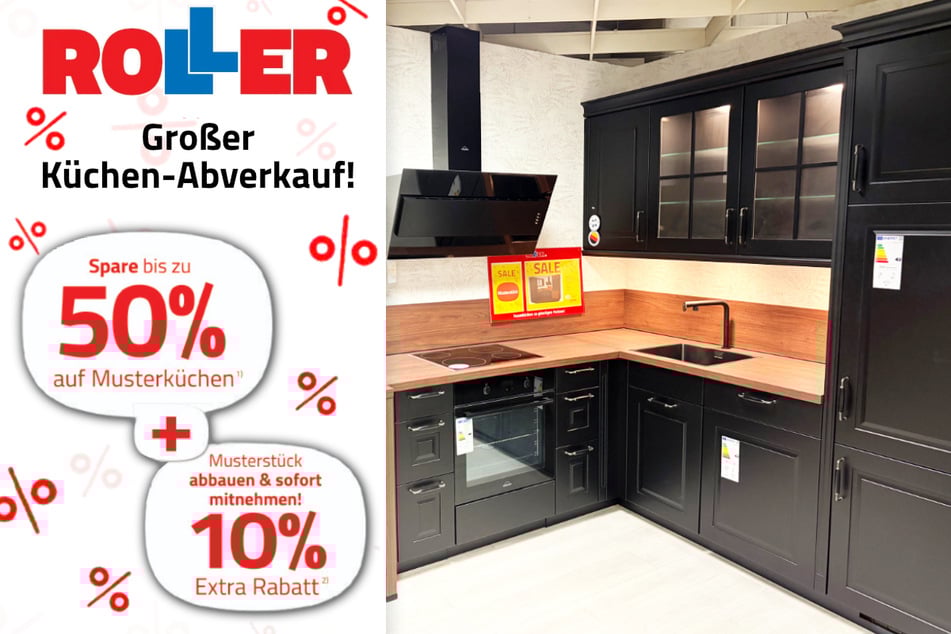 Abbildung zeigt vorrätige Musterküche im Abverkauf.