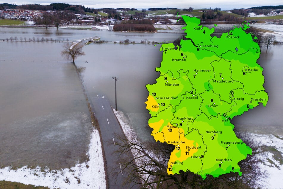 Wetter in Deutschland: Dauerregen verschlimmert das Tauwetter