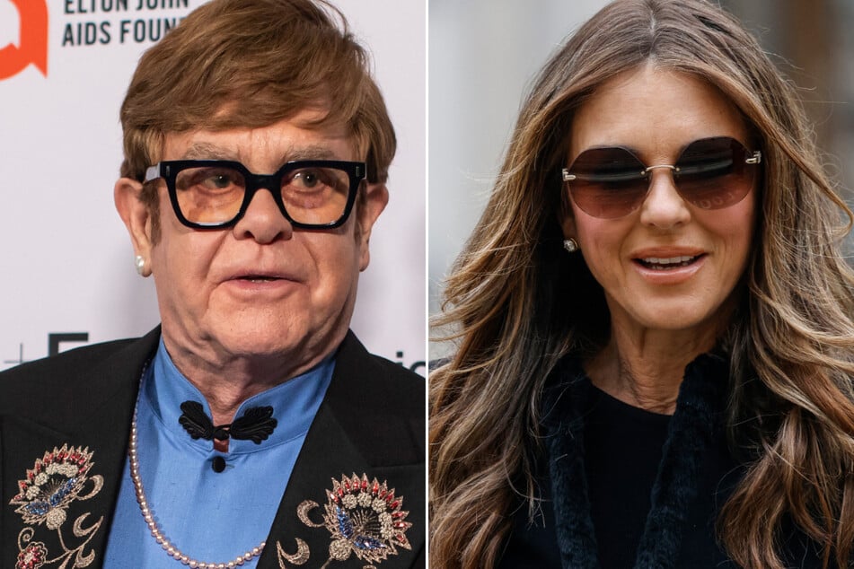 Singer Elton John (l.) and actor Elizabeth Hurley also testified against ANL in the trial.