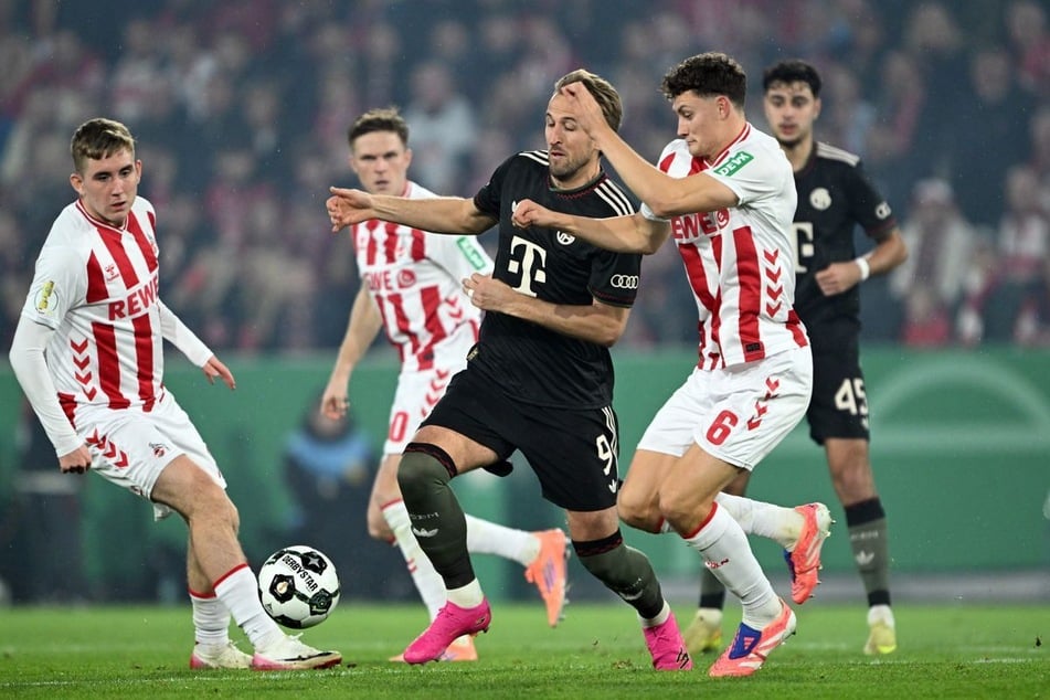 Im DFB-Pokal bekam es Eric Martel (23, 2.v.r.) zuletzt mit Bayerns Star-Stürmer Harry Kane (32, M.) zu tun.