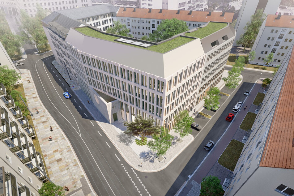 Beim Bau des künftigen Propst-Beier-Hauses (hier der Entwurf) in Dresden wird Nachhaltigkeit großgeschrieben.