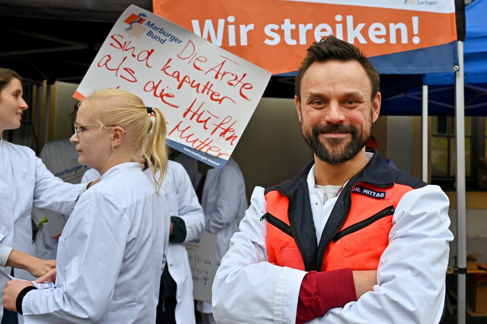 "Damit die Patientenversorgung langfristig erhalten bleibt" - Felix Mittag (38) von der Streikleitung des Städtischen Klinikums.