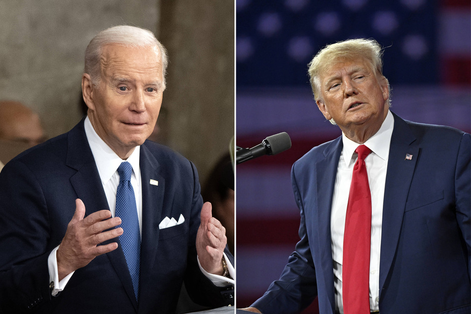 Donald Trump (r) released a pre-taped response to President joe Biden's recent State of the Union speech.