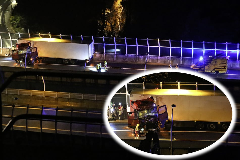 Unfall A17: A17: Fleischlaster kracht in Dresden gegen Tunnelwand - Vollsperrung!