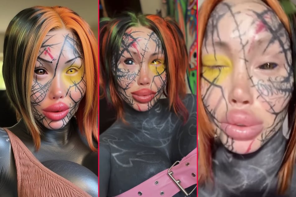 Ink addict left with eye glued shut after botched eyeball tattoo