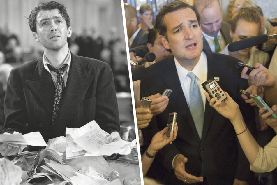 The term "filibuster" often brings to mind iconic moments like Jimmy Stewart's 1939 performance in Mr. Smith Goes to Washington (l.) and Ted Cruz's 2013 reading of Green Eggs and Ham (collage, archive images).