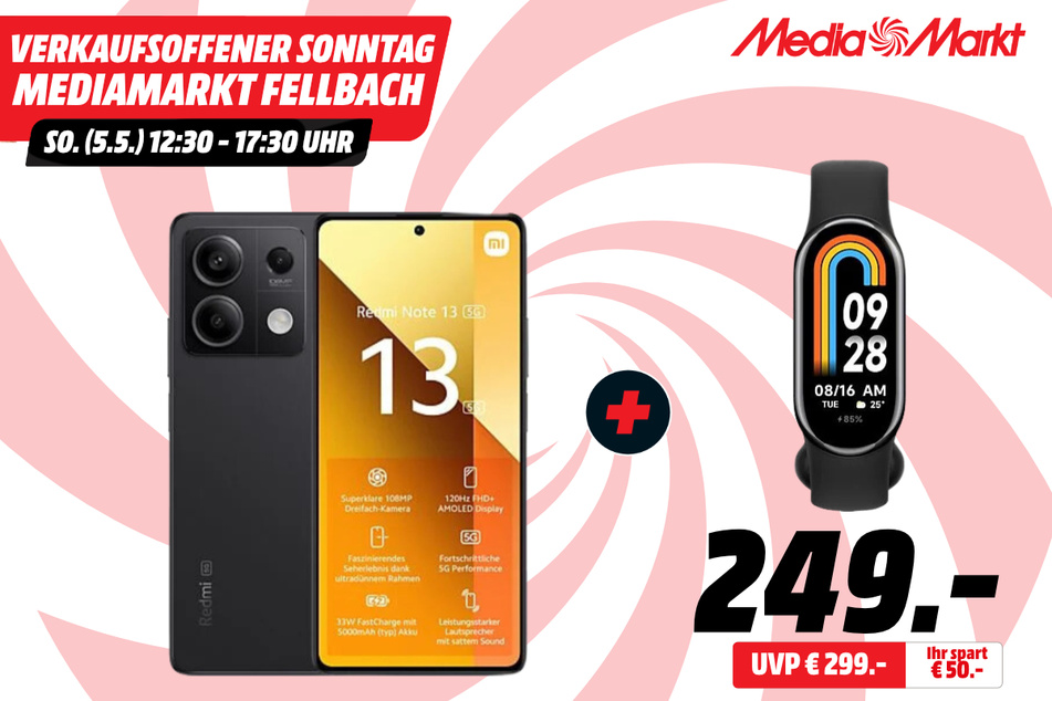 Xiaomi Redmi Note 13 und Fitnesstracker für 249 statt 299 Euro