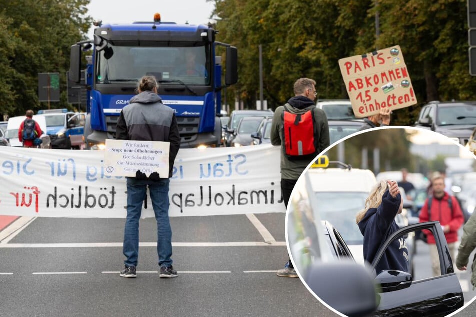 Dresden: Klima-Aktivisten auf Pirnaischen Platz: Verkehr mehrmals blockiert