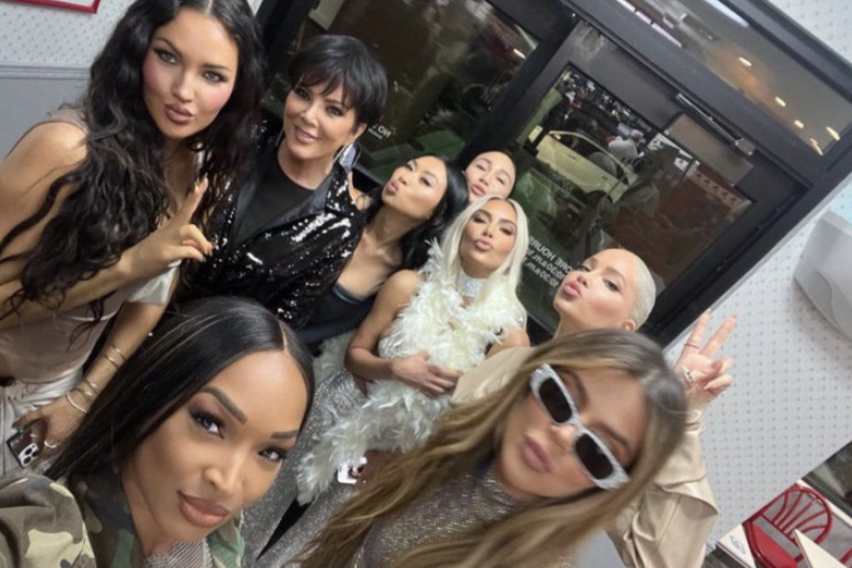 Kris Jenner (second from l) made a hilarious mistake while at In-N-Out for Kim Kardashian's (third from r) 42nd birthday.