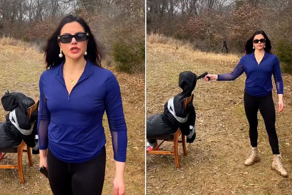 Valentina Gomez, a far-right candidate running for a Texas congressional seat, posted a video of herself executing a dummy representing an immigrant.