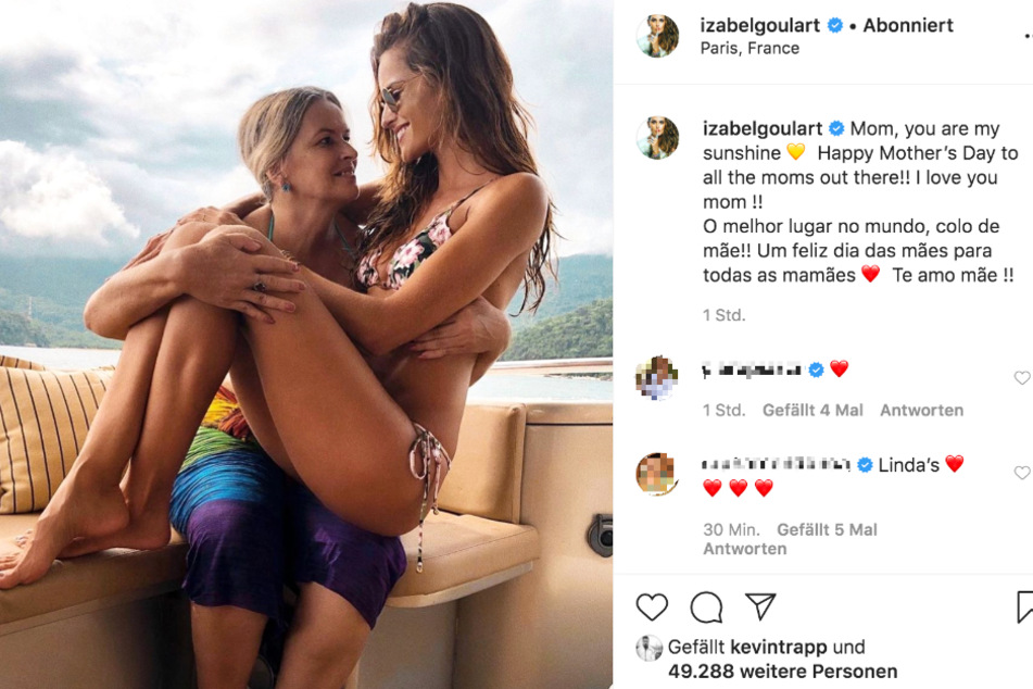 Der Screenshot zeigt den Instagram-Eintrag von Izabel Goulart vom Sonntagabend.