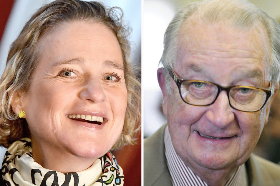 Tochter und Vater: Delphine Boël (52) in einer Aufnahme vom 13. Dezember 2019, und Belgiens damaliger König Albert II., aufgenommen am 7. Juni 2014.