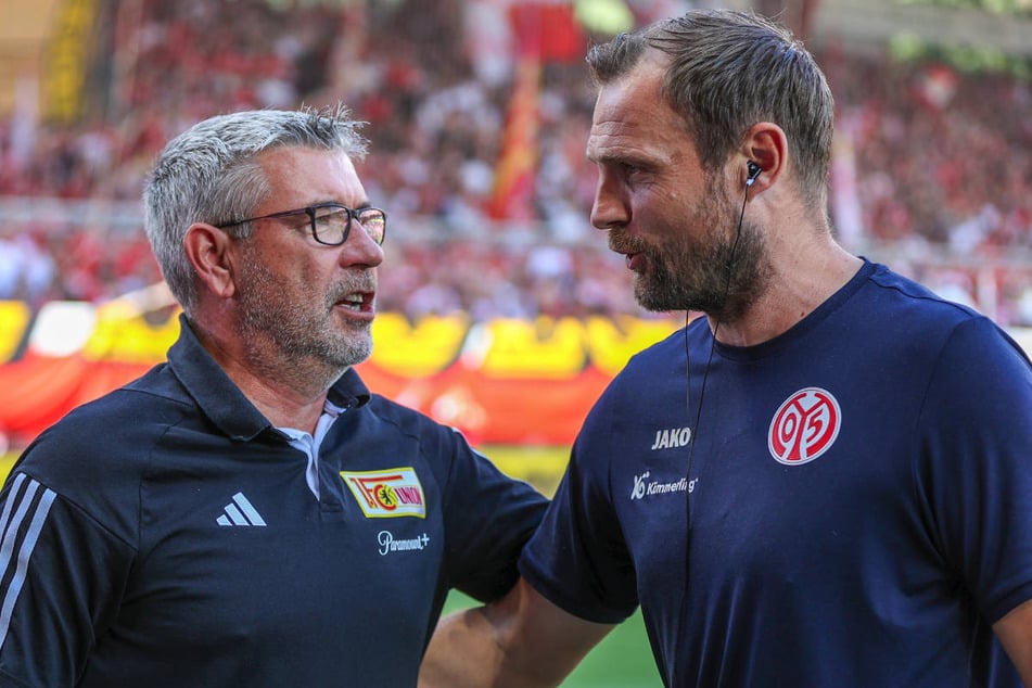 Urs Fischer (59, l.) und Bo Svensson (46) haben beide Union Berlin trainiert, der Däne wird jetzt als neuer Coach von Leeds United ins Spiel gebracht.
