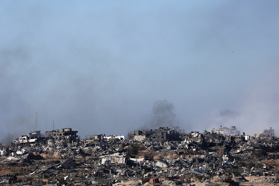 The border with the Gaza Strip shows smoke billowing over Gaza over the weekend amid ongoing fighting between Israel and the Palestinian militant group Hamas.