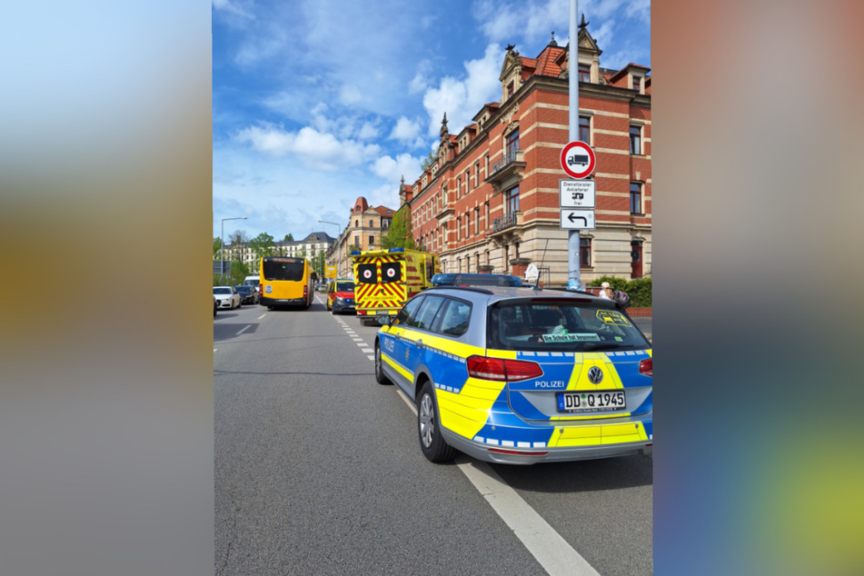 Auf der Bautzner Straße nahe dem Waldschlösschentunnel endete ein Unfall für ein vierjähriges Kind glimpflich.