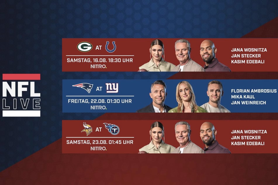 Insgesamt drei Preseason-Partien überträgt RTL NITRO im August.