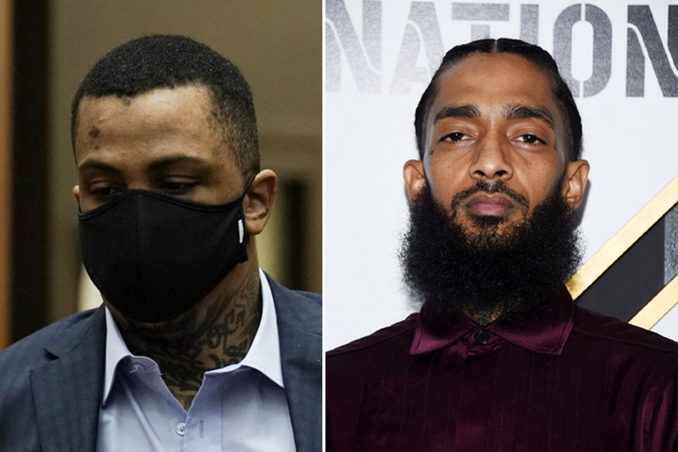 Eric Ronald Holder Jr. (l) was found guilty of first-degree murder in the death of Nipsey Hussle.