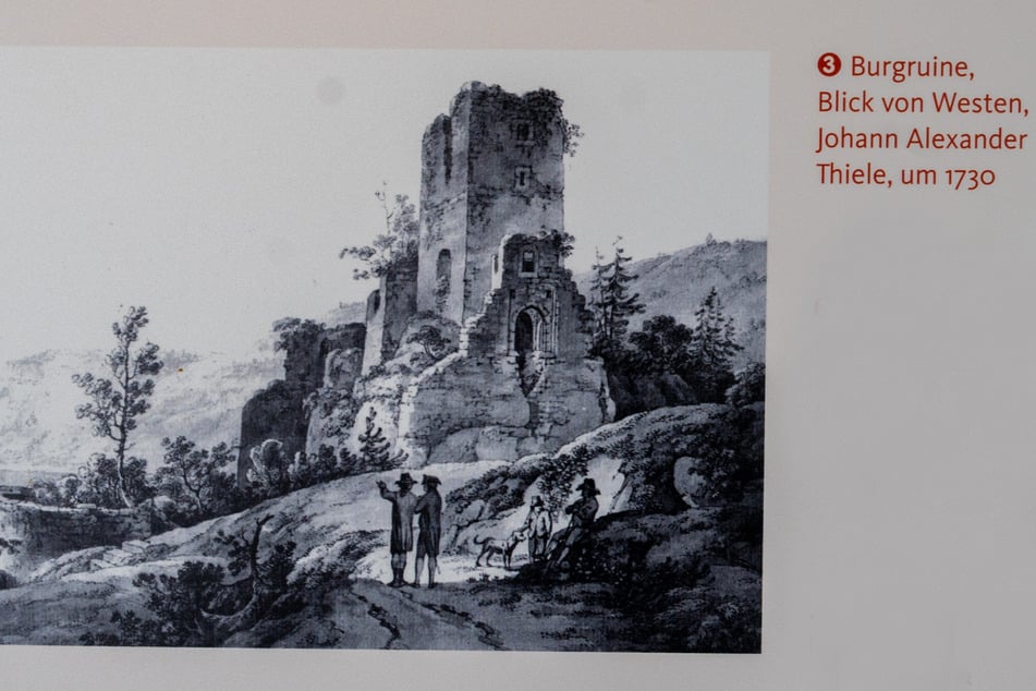 So sah der Turm der Burg früher aus - um 1730 gemalt von Alexander Thiele.