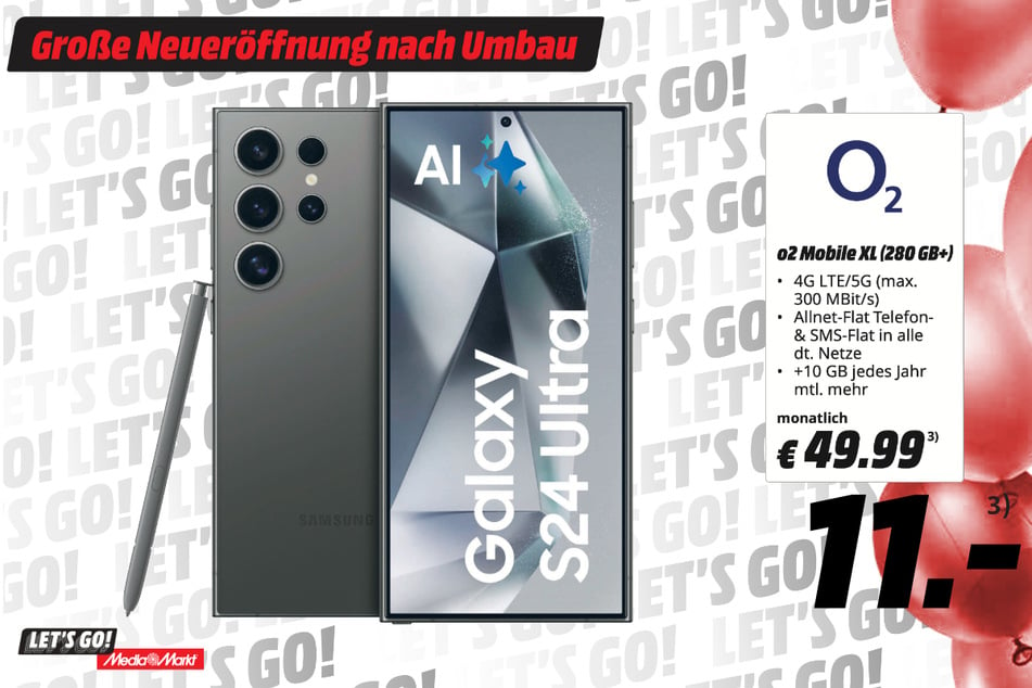 Samsung Galaxy S24 Ultra für 11 Euro im Tarif.