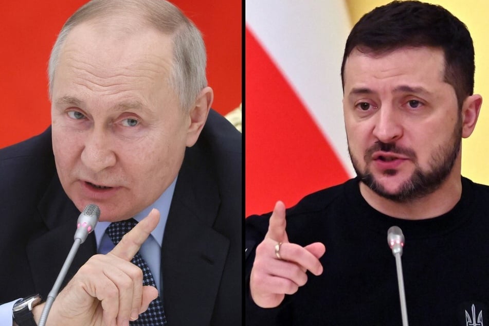 Ukrainian President Volodymyr Zelensky (r.) has accused Russian President Vladimir Putin of delaying a 30-day ceasefire proposed by the US.