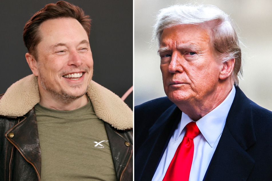 Elon Musk (l.) has shied away from endorsing a candidate in the 2024 presidential race, but his views have suggested support for Donald Trump.