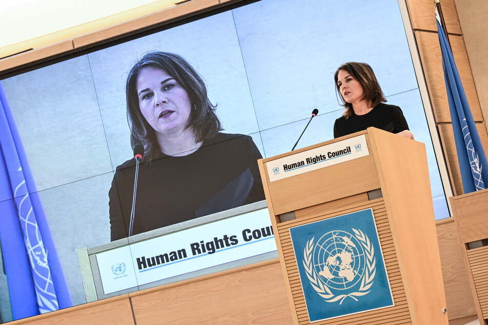 Annalena Baerbock (42) sprach am heutigen Montag vor dem Menschenrechtsrat der Vereinten Nationen in Genf.