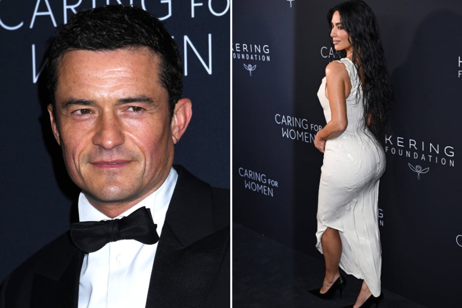 Kim Kardashian's booty catches Orlando Bloom's eye – next to fiancée Katy Perry!