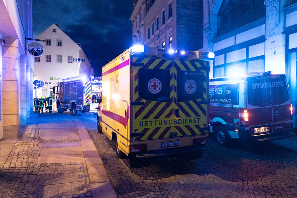 Feuerwehreinsatz in der Annaberger Innenstadt am späten Mittwochabend.