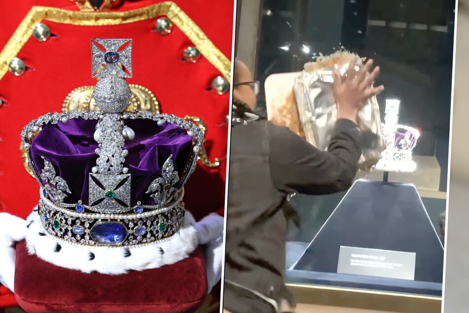 Tower of London dicht: Aktivisten beschmeißen Kronjuwelen mit Dessert