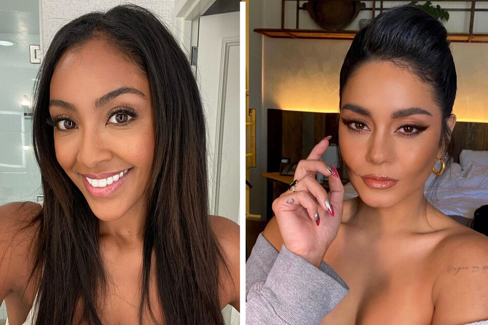 Actor Vanessa Hudgens (r.) and The Bachelorette's Tayshia Adams (l.) will helm this year's MTV Movie &amp; TV Awards live from LA.