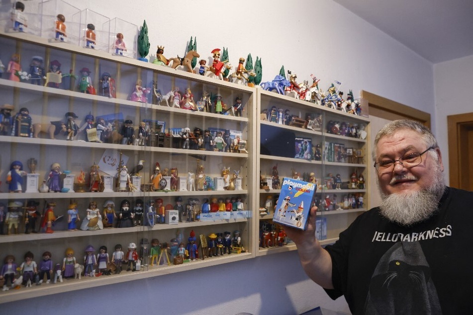 Private collector Peter Bischofer shows off his 50-years-old Playmobil collection.