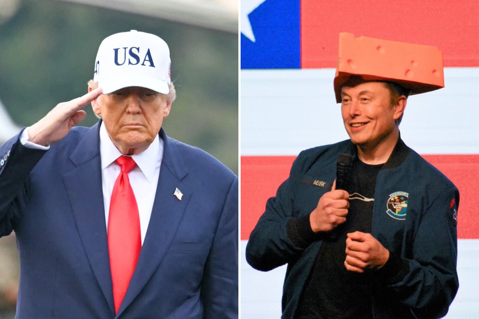 Elon Musk's (r.) SpaceX will reportedly receive a massive development deal from the Trump administration for the president's Golden Dome project.