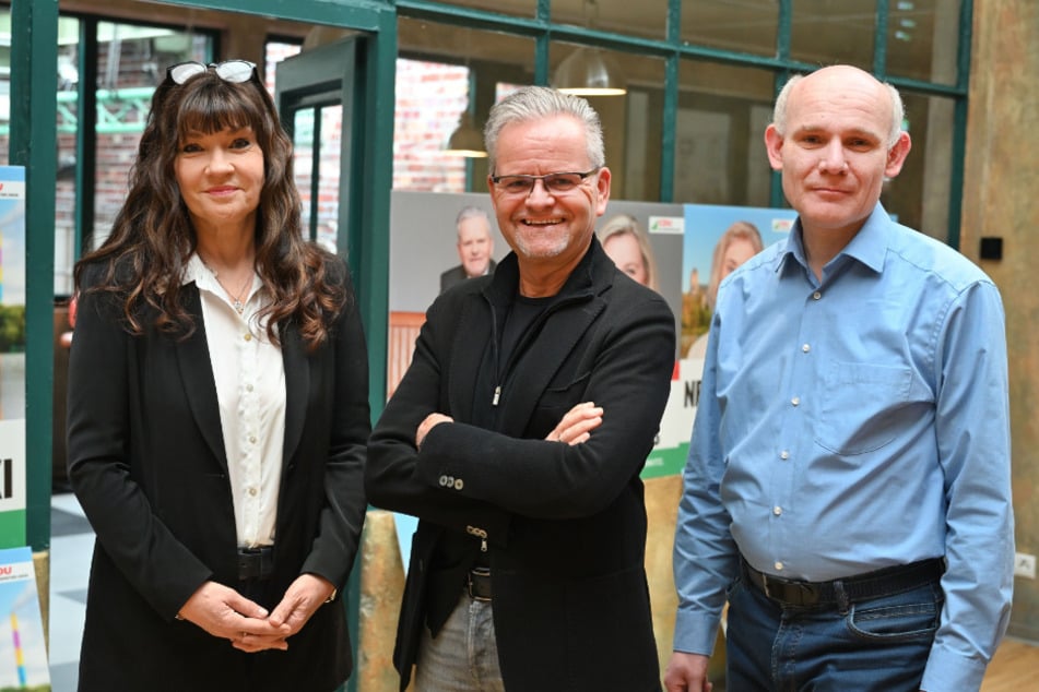 Ines Saborowski (57, v. l.), Tino Fritzsche (63) und Kai Hähner (52) von der CDU-Fraktion.