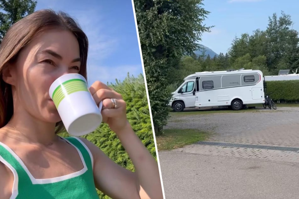Renata Lusin (38) lässt es sich in diesem Jahr nicht im Luxus-Urlaub, sondern im Wohnmobil gut gehen.