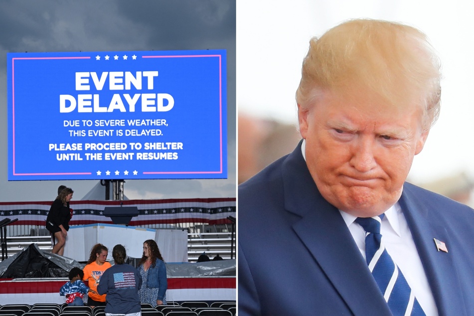 Presidential candidate Donald Trump was forced to cancel his rally in North Carolina on Saturday at the last minute due to a severe thunderstorm.