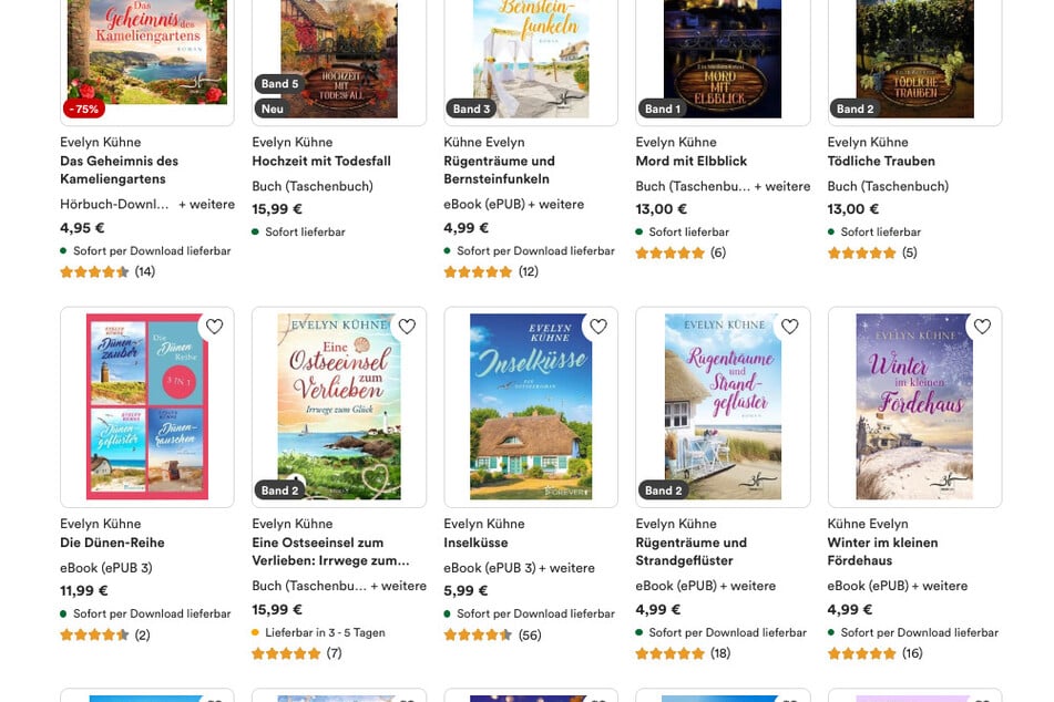 Viele Bücher der Sächsin sind bei Thalia gelistet.