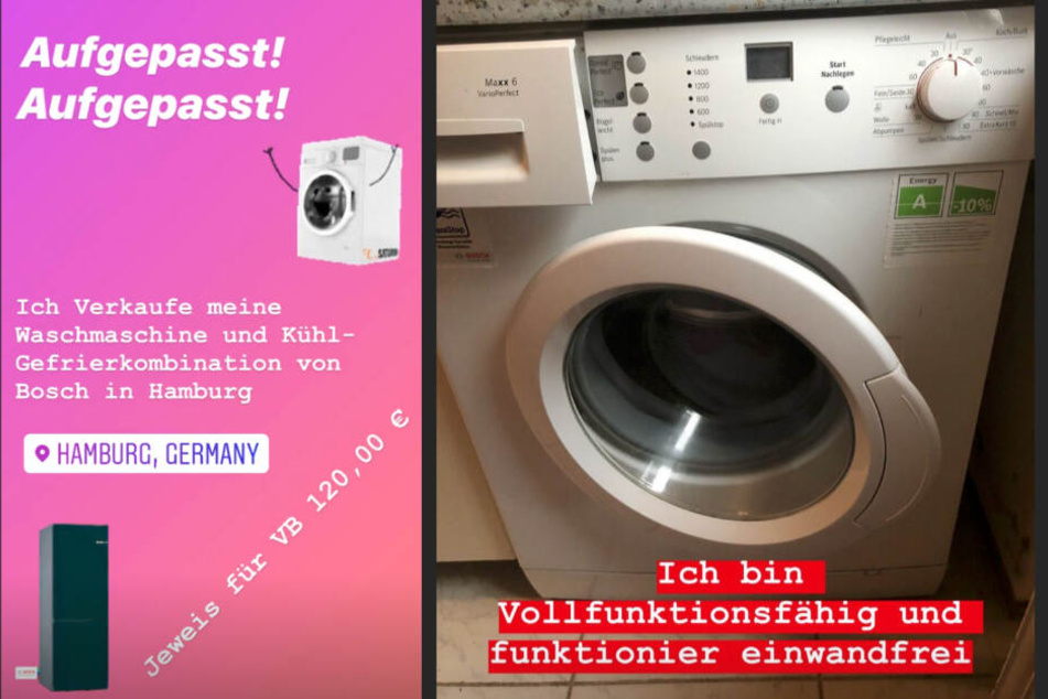 Der 32-Jährige verkauft Kühlschrank und Waschmaschine.
