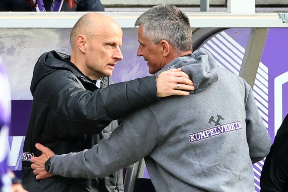 Müssen und wollen jetzt den Umschwung schaffen: Sportchef Matthias Heidrich (47, l.) und Trainer Jens Härtel (55).