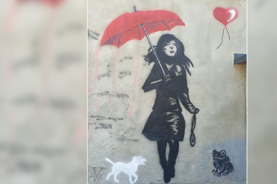 Dieses Graffito ist in Chemnitz-Rottluff aufgetaucht. Ist es ein Banksy?