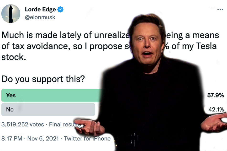 Elon Musk asked Twitter users to vote on whether he should sell off 10% of his Tesla shares.