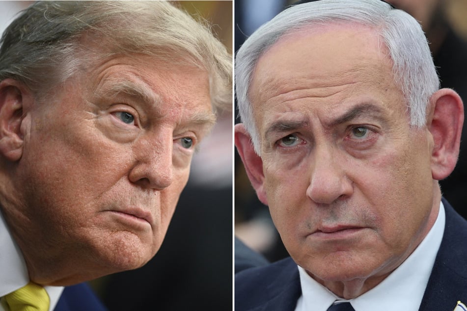 Israeli Prime Minister Benjamin Netanyahu (r.) thanked US President Donald Trump for his "support in defending Israel's skies" on Wednesday.