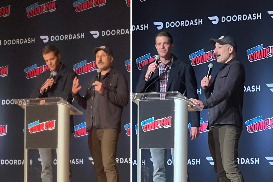 Goosebumps showrunners Nicholas Stoller (l.) and Rob Letterman introduced the show's pilot episode at New York Comic Con 2023.