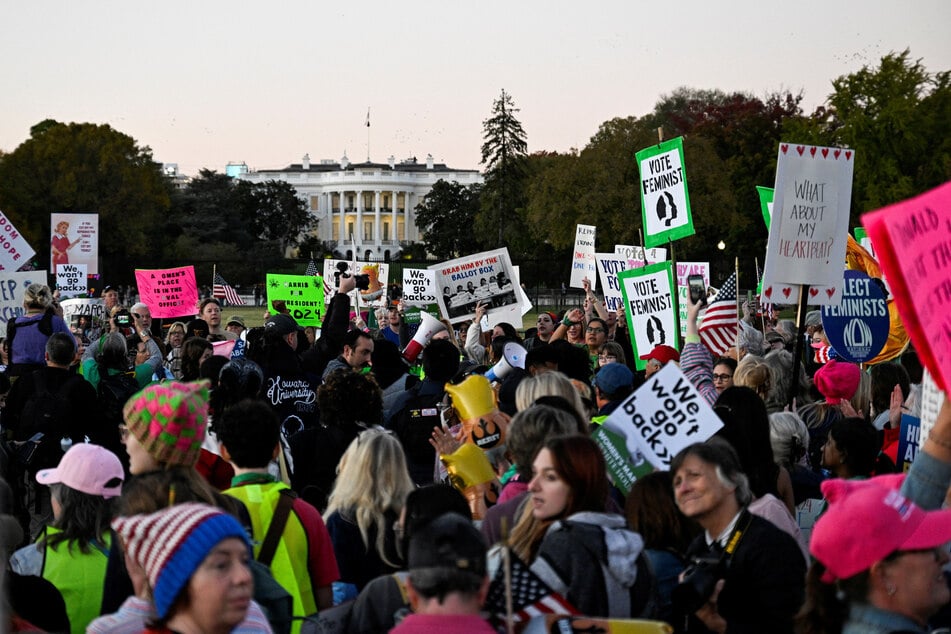 Protesters turned out for Kamala Harris and reproduction rights in their thousands.