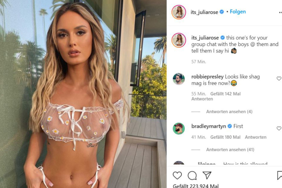 Julia Rose (26) zeigt ihr Brüste. Der Instagram-Algorithmus scheint sie nicht zu erkennen.