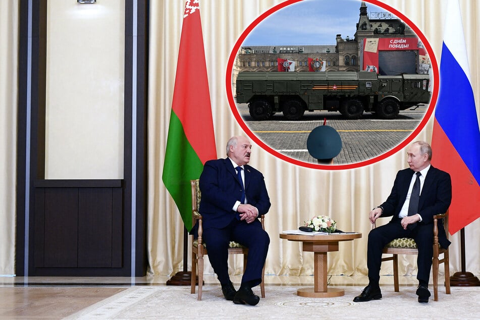 Russian President Vladimir Putin (l.) said tactical nuclear weapons will be stationed in Belarus, having already delivered the Iskander missile system.