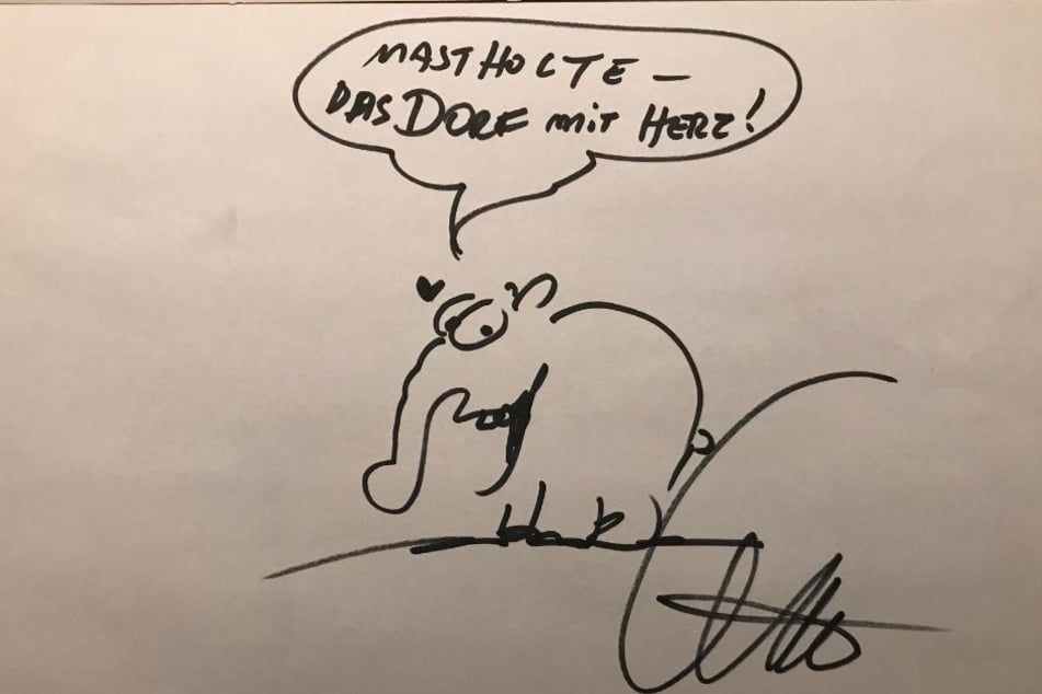 Der berühmte Ottifant ist auf dem gespendeten Bild zu sehen.
