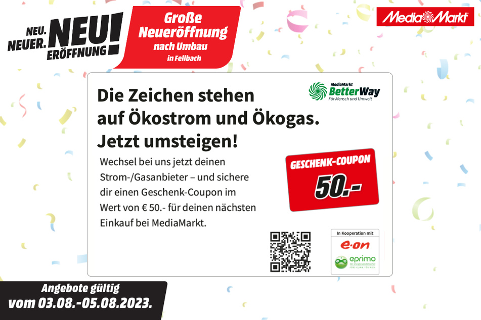 50-Euro-Coupon für Strom-/Gasanbieter-Wechsel.