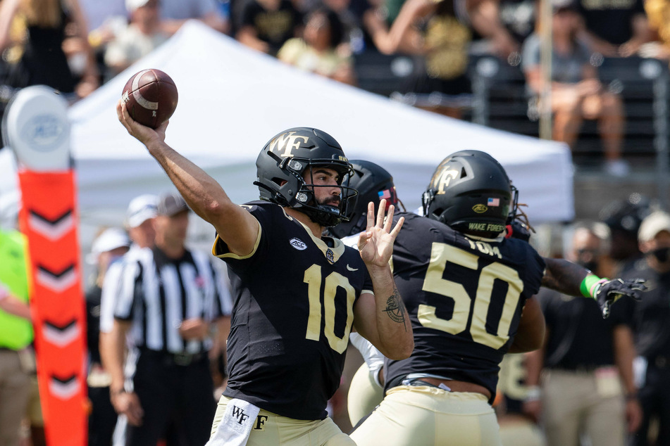 Deacons quarterback Sam Hartman threw five touchdowns and ran for another in his team's win over Army on Saturday.